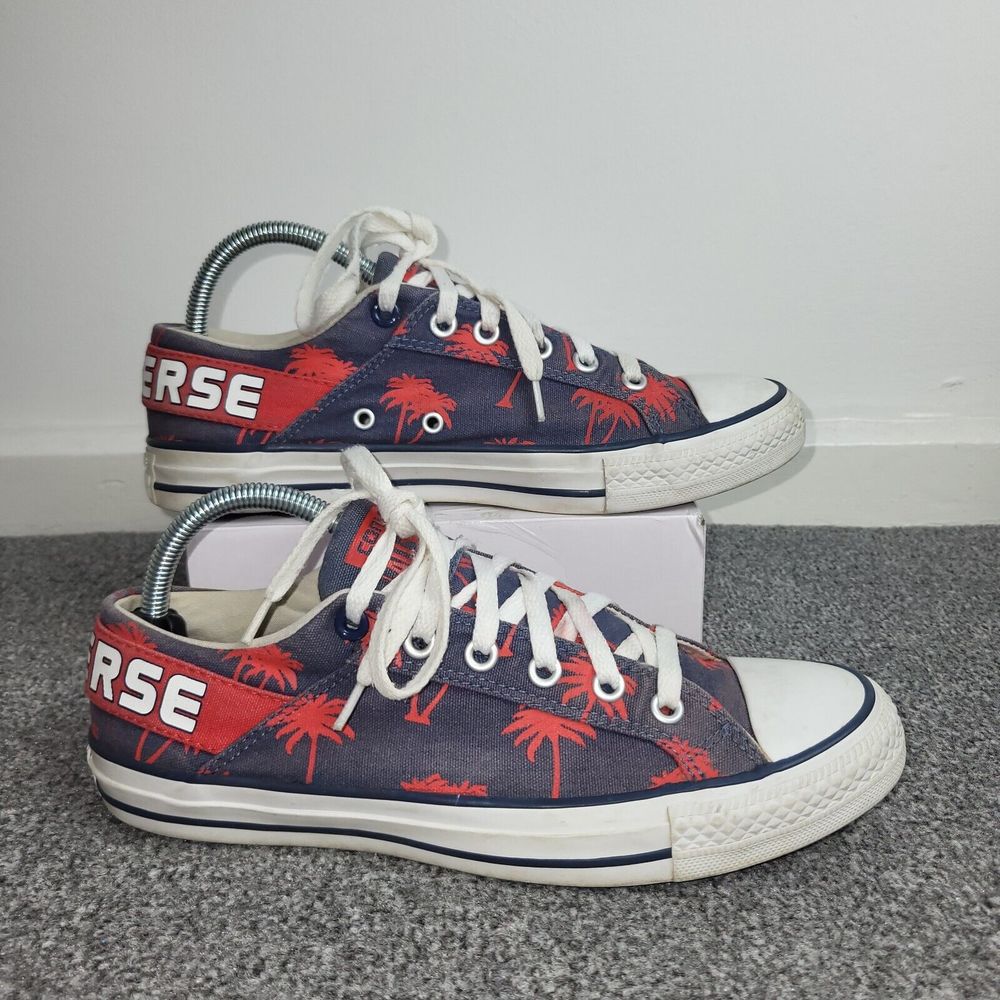 Converse Chuck Taylor All Star Low Palm Tree Blue / Red Unisex Trainer UK Size 7 - Picture 3 of 7